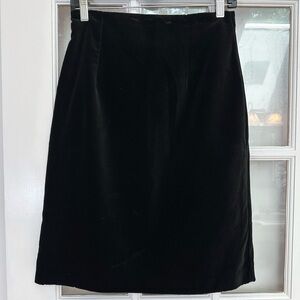 Vintage Laura Ashley Black Velvet A-Line Skirt Classic Career Holiday Size 10 M